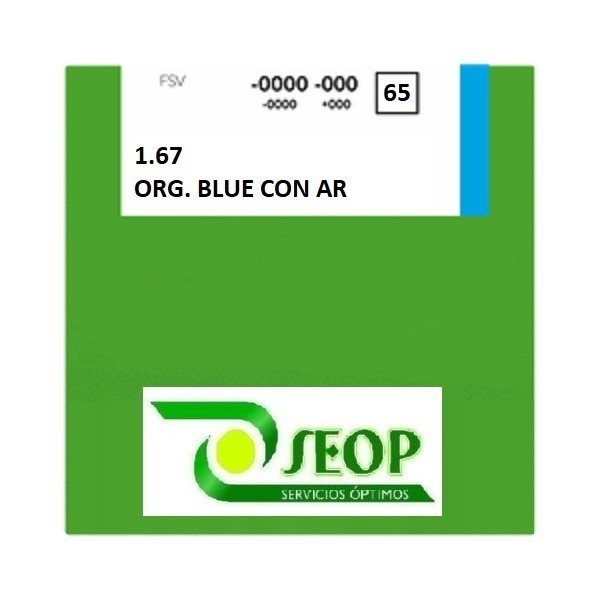 Orgánico Blue con AR10 65mm Ind. 1,67